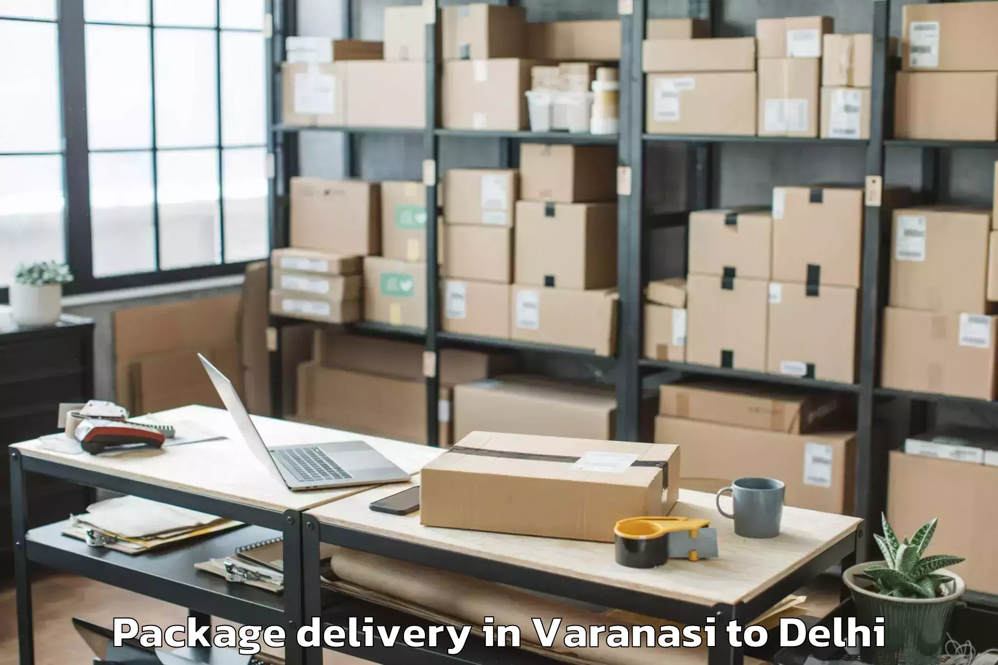 Quality Varanasi to Westend Mall Delhi Package Delivery